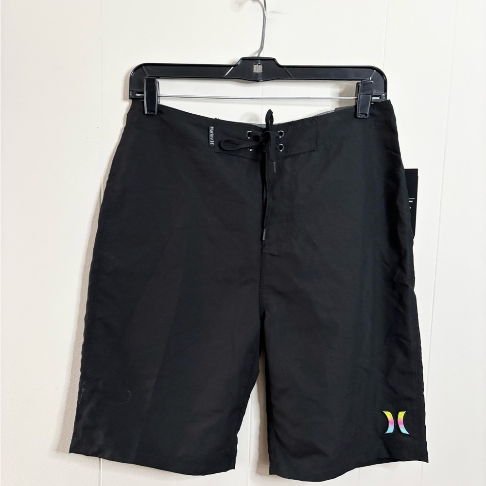Hurley black board shorts size 28 new 21 inch inseam